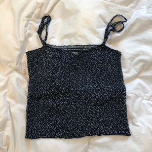 Brandy Melville Blue Flower Crop Top